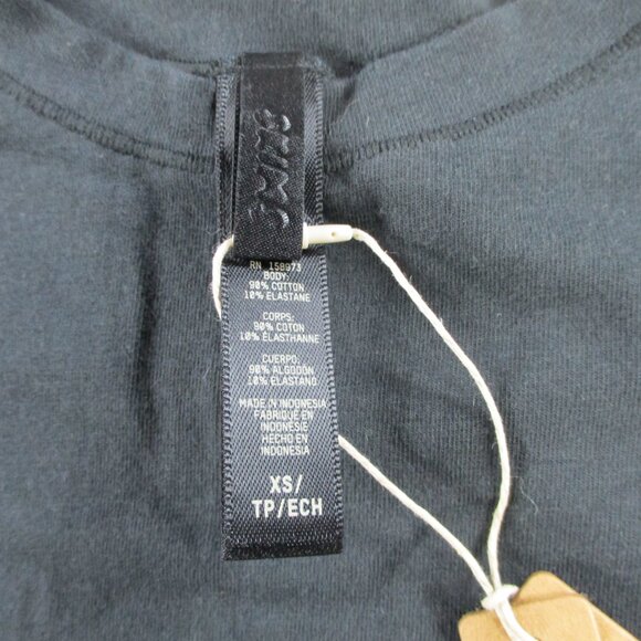 SKIMS Cotton Jersey T Shirt Womens XS Soot Black Crewneck Classic Casual Tee NWT - Picture 4 of 10